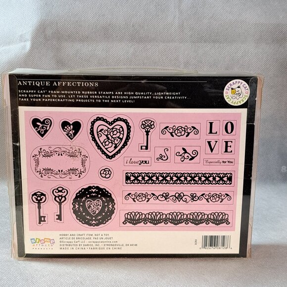 21-Pc ANTIQUE AFFECTIONS Foam-Mounted Rubber Stamp Set -Valentines, Papercrafts - Picture 12 of 13